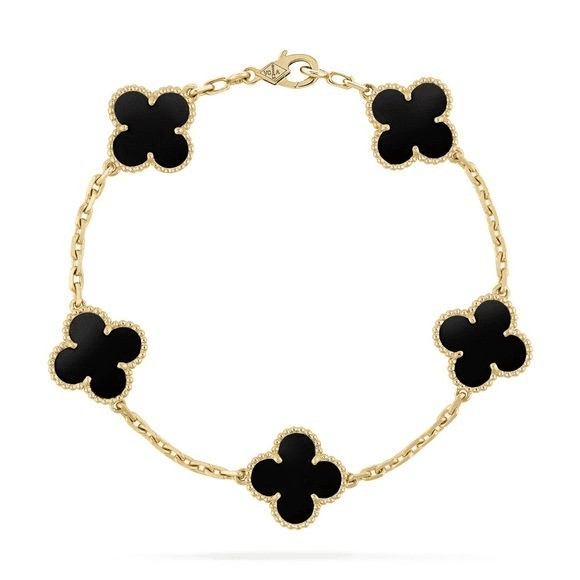 Textured Gold Clover Charm Bracelet - Image 2